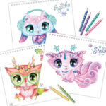 Pokolorowane rysunki ze szkicownika z Animalous